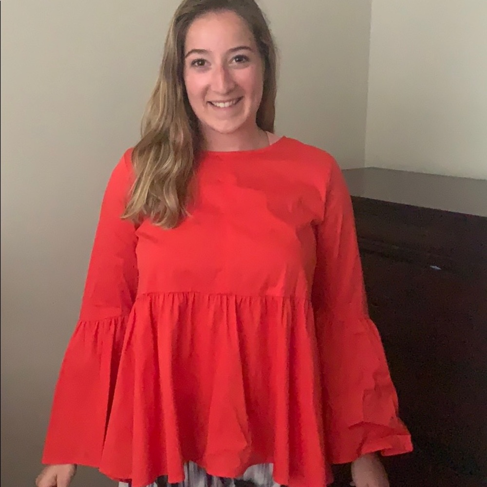 Blood orange bell shelve shirt